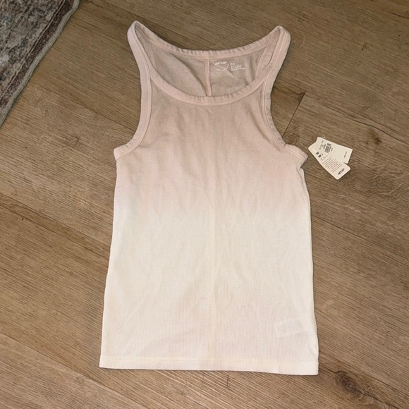 Cream Ribbed Scoop Neck Tank Top - Picture 3 of 7